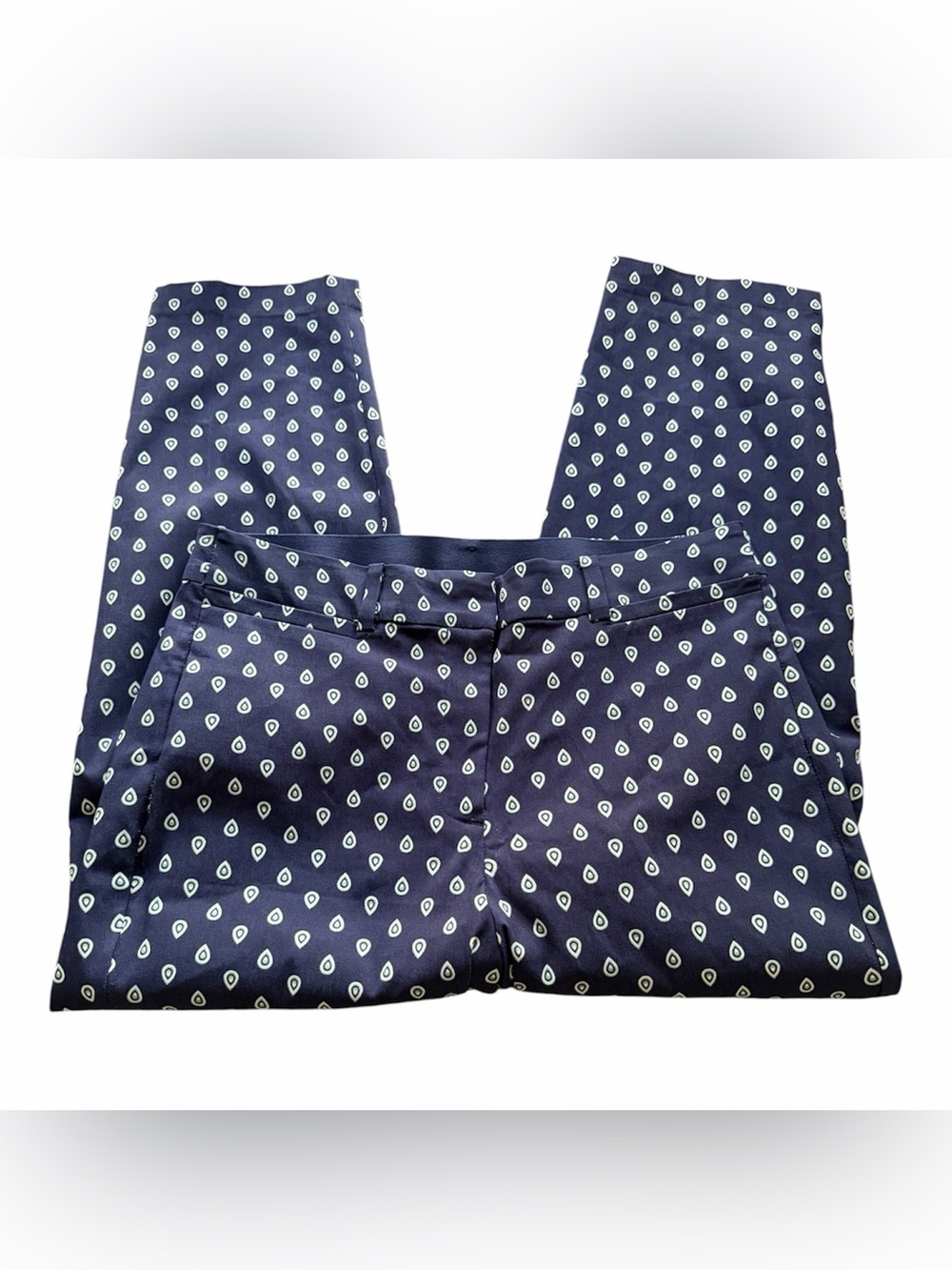Lane Bryant The Allie Stretch Ankle Trousers Size 16 Blue Print